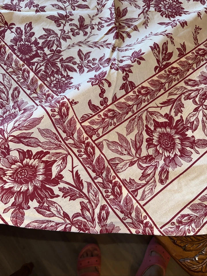 April Cornell Felicity Red Christmas Round Tablecloth 70” - Image 3 of 4