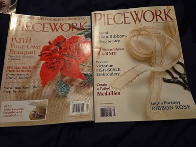 Piecework Magazine Lot Of 2 Needlework Fiber Art Summer 2011,Spring2015,Knitting