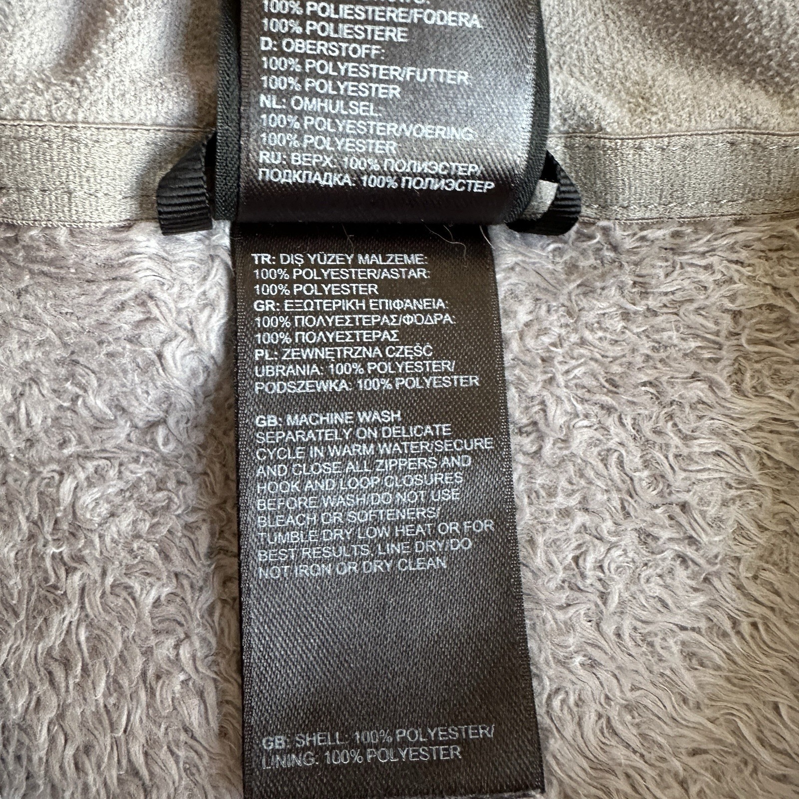 The North Face Osito 2 Jacket Small Gray Fuzzy High Pile Fleece Full Zip Womens 