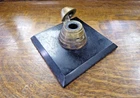 Antique WW1 Trench Art Desk Inkwell Artillery Shrapnel Shell Fuse Military 6"