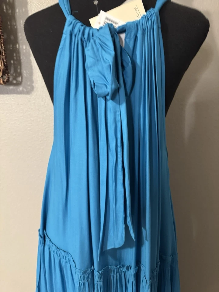 Maxi Vestido Anthropologie Elan Azul Aqua Para Mujer S Pequeño Resort Gran Tamaño NUEVO Foto 4 de 4