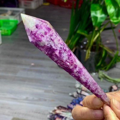 86G Natural dreamy amethyst pillar square pointed monument point treatment