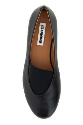 JIL SANDER Elyss Black Leather Ballerina Flats New & Authentic | eBay