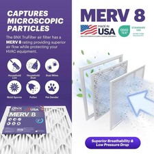 TruFilter 12 x 12 x 1 MERV 8 Air Filters Filtration for Dust  Allergens