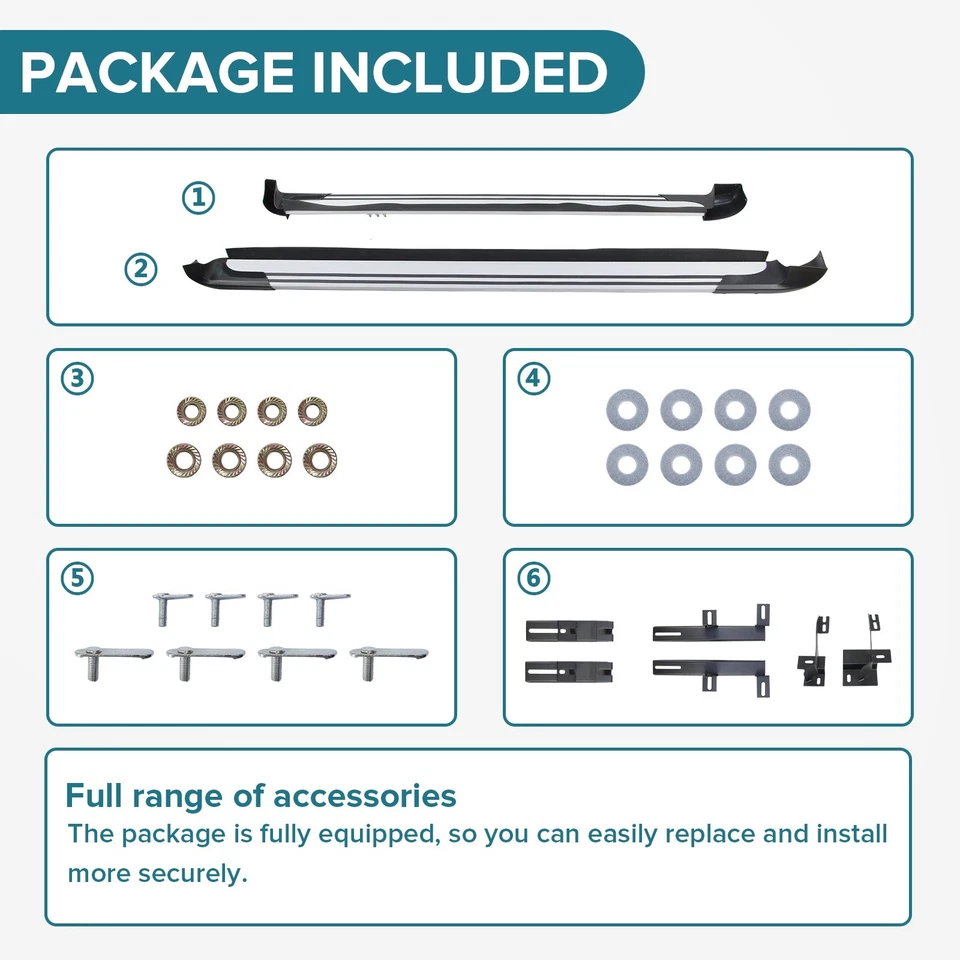 5'' Running Boards Side Steps Nerf Bar For 2016-2018 Toyota RAV4 - Image 3 of 4