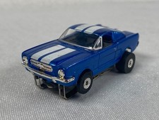 Johnny Lightning TJet '65 Ford Mustang Fastback Metallic Blue Slot Car
