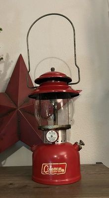 #ad #ad Vintage Coleman Model 200A 5 1965 Red Lantern Made U.S.A. Pyrex Glass Globe $150.00