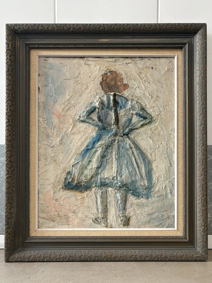 🔥 Pintura de retrato de mujer misteriosa surrealista moderna inusual vintage, LEVENTHAL Foto 2 de 4