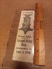 Original GAR Ribbon Post 60 Mononhahela PA Sept 9, 1908 CW Guest