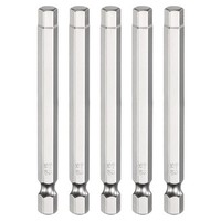 "5X H6.0 Sechskant-Bit 6.0Mm 1/4\" 75Mm Magnet Chrombeschichtet Kraftantrieb"