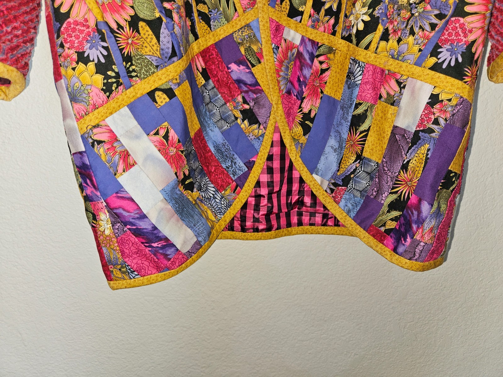 Handmade Patchwork Quilt Jacket Small Medium Kant… - image 9