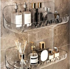 2Pcs Shower Caddies Shelf Shower Baskets No Drilling for Bathroom/Kitchen