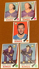 1969 O-Pee-Chee & Topps NHL Lot of 5 Los Angeles in NM or Better Condition