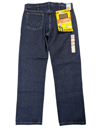 NEW Wrangler Cowboy Cut 13MWZ Jeans Men 32x30 Original Fit Thick Denim Dark Wash - Picture 1 of 15
