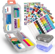 3 Pcs DIY Travel Pill Organizer with Labels Pocket Pharmacy, 3 Pill Box 420 Me