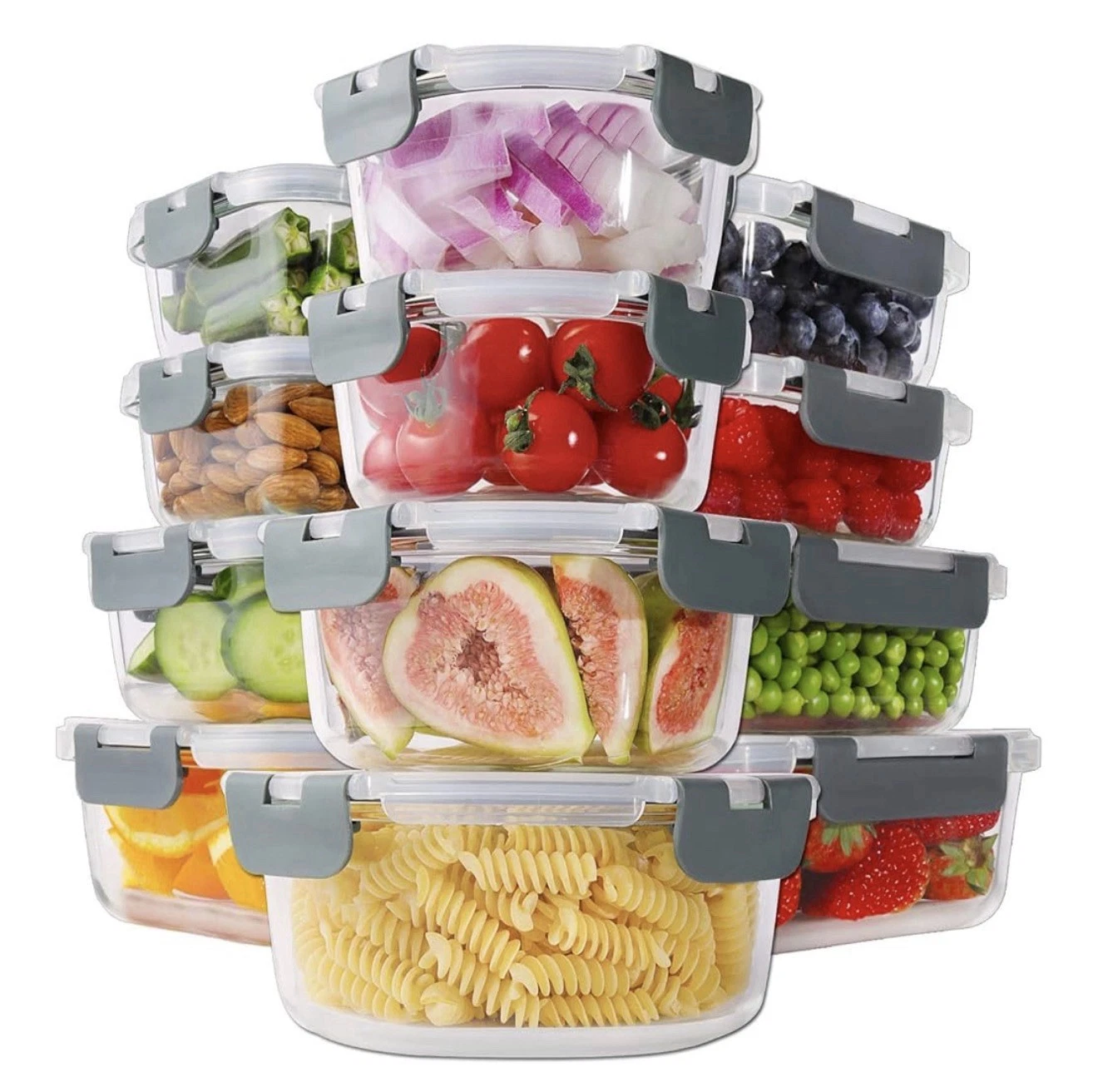 24pc Borosilicate Glass Food Storage Containers with Lids