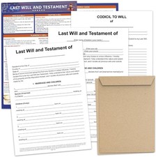 Last Will and Testament Kit 2025 Legal Will and Trust Forms for Estate Plannin