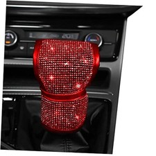 Bling Auto Gear Shift Knob Cover, Car Knob Gear Stick Protector, Leather Red