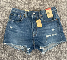 NWT Levi's 501 High-Rise Button Fly Distressed Women's DENIM Jean Shorts Sz 31