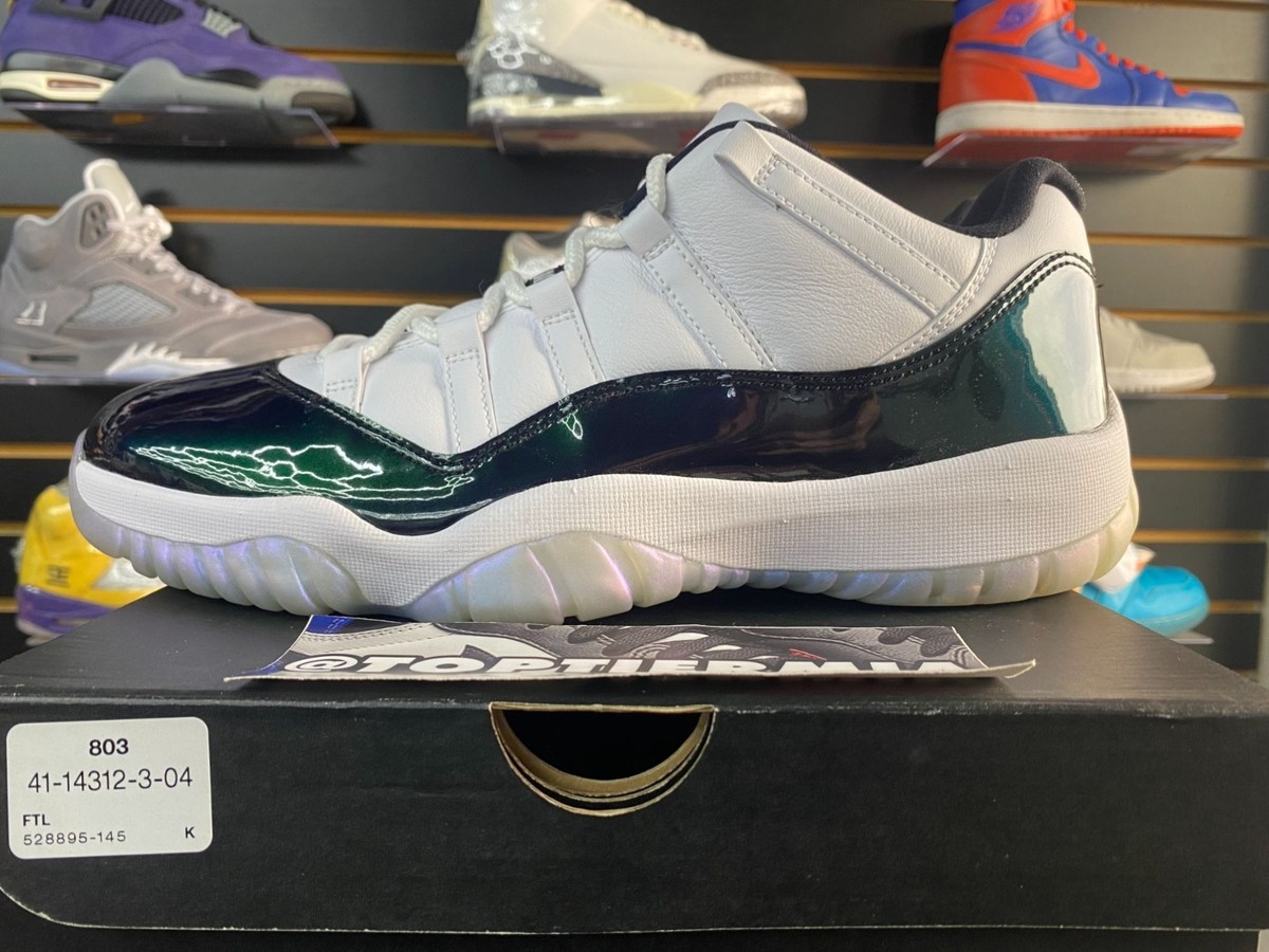 Air Jordan 11 Retro Low “Easter/Emerald” Men’s Size 11 – 528895-145 w/ Box Nike Jordan 11 Retro Low Iridescent Wite-Black-Emerald Size  main image 3