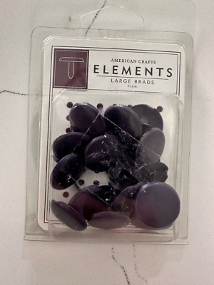 American Crafts Premium Elements Large Brads Color Plum 16PC Scrapbooking Crafts