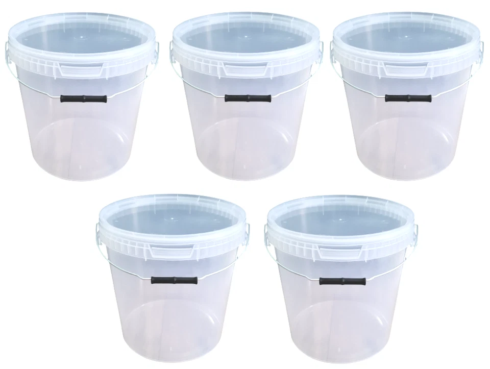 SILPLAST 👌 5 x 25 L Eimer mit Deckel, stapelbar, mit Lebensmittelfreigabe Hobbock 👍