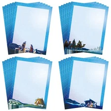 48 Sheets Christmas Nativity Stationery 8.27x11 in Letter Paper Cards Office