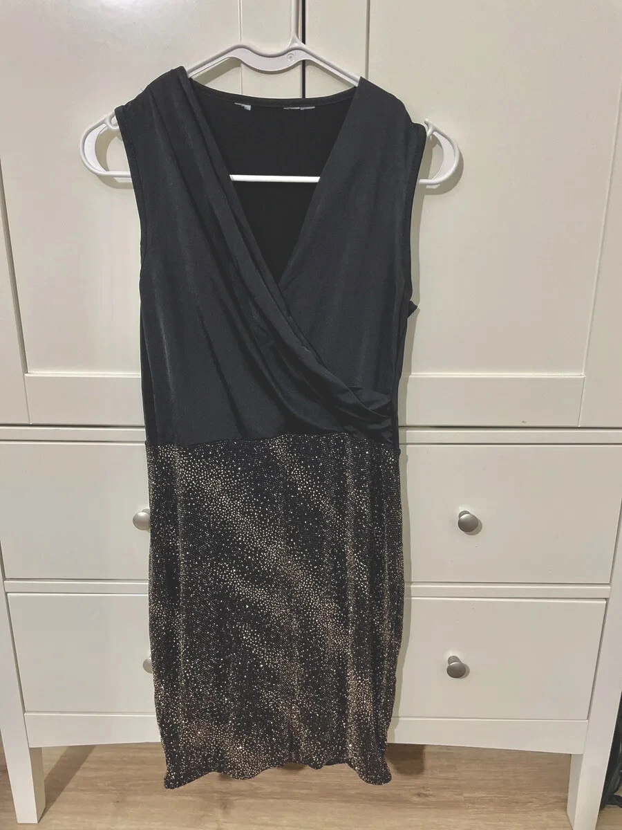 Dorothy perkins black hotsell and gold dress