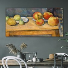 Natura morta con mele e pere stampa su tela 120x60 Paul Cézanne decorazione arte da parete
