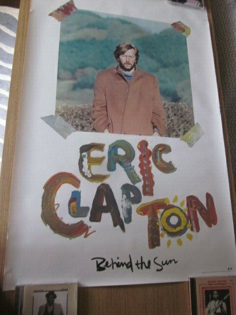 Eric Clapton 1985 Behind The Sun Promo Poster Collins East Dunn Oldaker Stainton