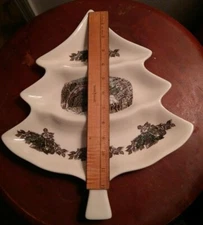 Johnson Brothers Friendly Village Huge 14" 3 Part Tree Shaped Relish Dish  NWOT 