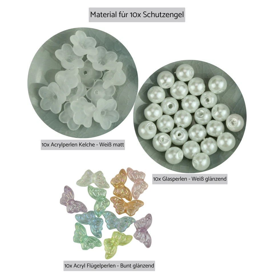 10x Bastelset Schutzengel Anhänger Perlenengel Charms Gastgeschenk Hochzeit - Bild 3 von 4