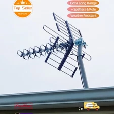 2025 Outdoor Digital Antenna Amplified HDTV 4K HD 1080P VHF UHF FM Enhanced