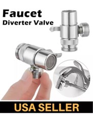 Single Way Metal Faucet Diverter Valve Water Control Connector Kitchen Accessory