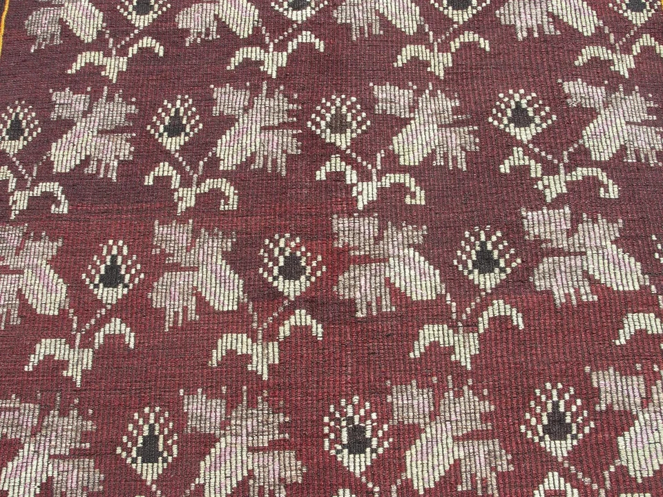 Alfombras florales 6x9 para sala de estar - Alfombras Kilim de lana bordadas bohemias hechas a mano Foto 3 de 4