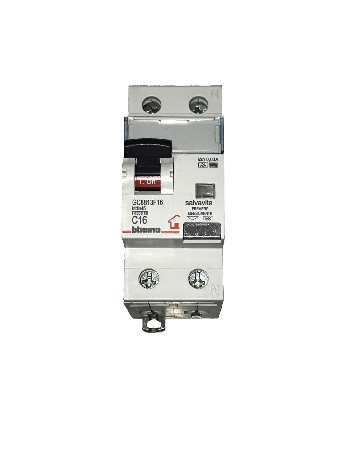 BTicino GC8813F16 Interruttore Magnetotermico Differenziale Tipo F C16 1P+N 4.5k