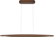 39" Wood Linear Pendant Light LED Dimmable Hanging Light Fixture Dinning Room Li