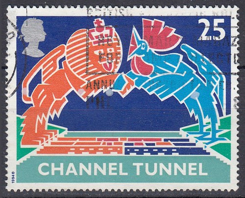 Großbritannien England gestempelt Eisenbahn Tunnel Frankreich Kanal / 2682