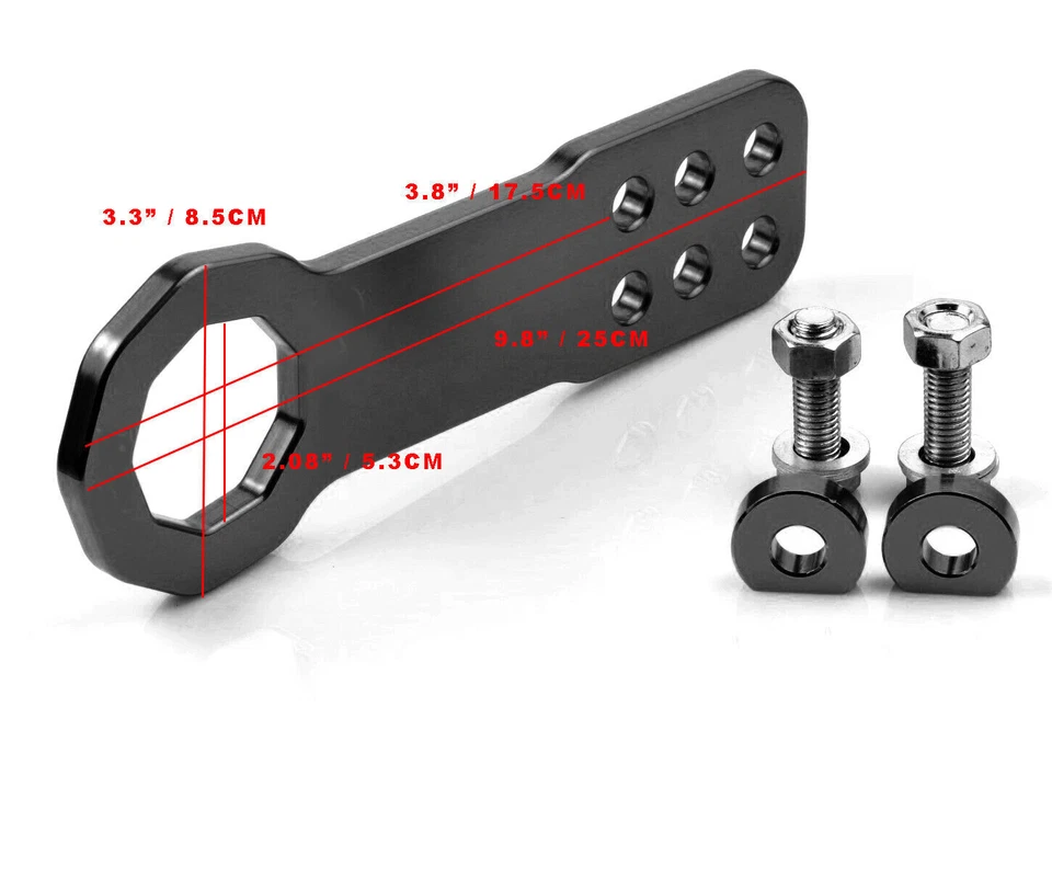 Kit de remolque de gancho de remolque de parachoques trasero delantero negro Billet de aluminio para VW Porsche Audi Foto 3 de 4