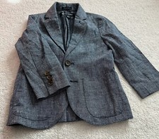 Crewcuts by Thompson Suit Jacket Boy's Size 2 Dark Blue Blazer Coat Linen