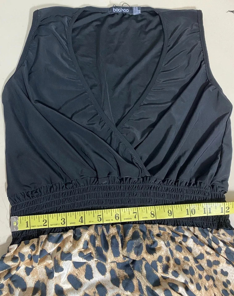 Boohoo без рукавов леопард широкие ноги комбинезон все в одном размер 14 новый с этикетками - Изображение 4 из 4