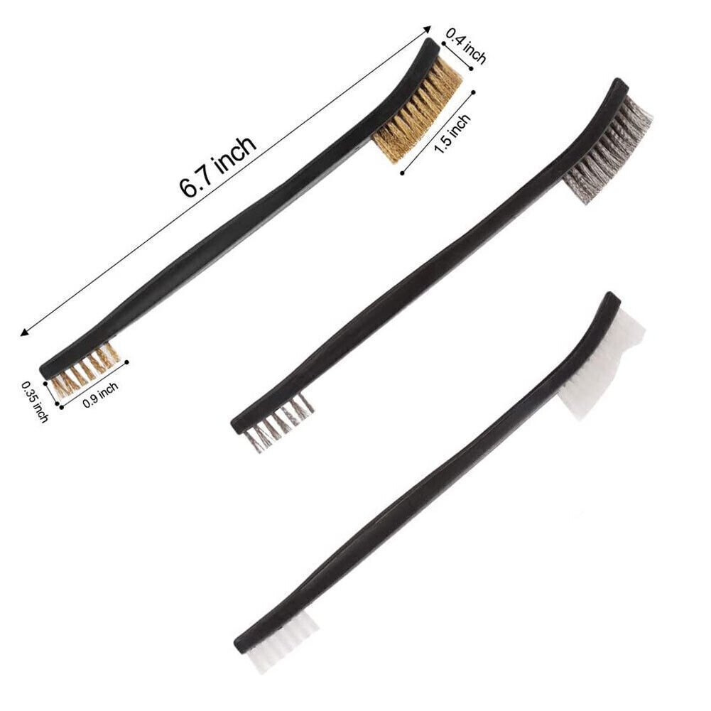 7PCS Gun Cleaning Brush & Pick Tools DoubleEnded Brass Steel Nylon