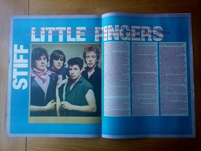 STIFF LITTLE FINGERS 22'' x 15'' DOUBLE PAGE SPREAD MAG FEATURE COLOUR 1981 PUNK