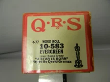 Evergreen , Theme From " A Star Is Born " QRS Player Piano Word Roll 10-583 -10F