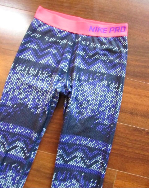 NIKE PRO ~ Size XS ~ Purple Digi Neon Contrast Athletic Compression Tights a39 image 4