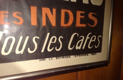 Vintage Café Collas Framed Original Lithograph Print 31" X 47"/ French 1927 - Picture 5 of 7