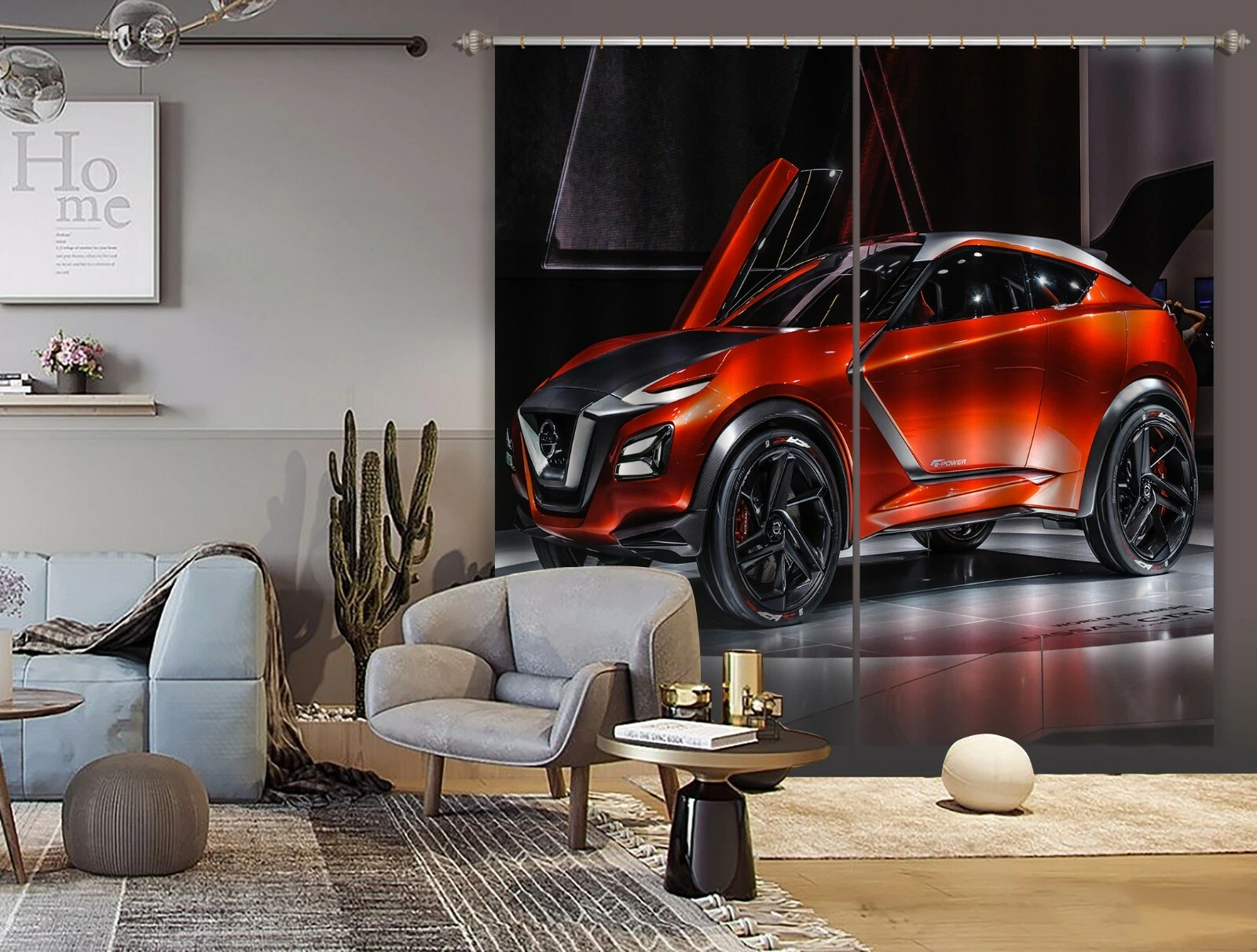 3D Exhibition Car ZHUA095 Transport Blockout Photo Curtain Fabric Window Zoe