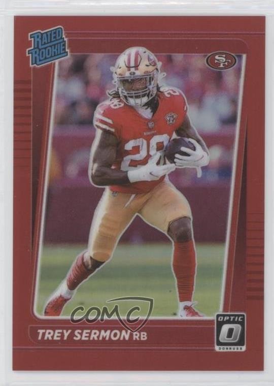 2021 Panini Donruss Optic Rated Rookie Red Prizm 53/99 Trey Sermon #224 0i40