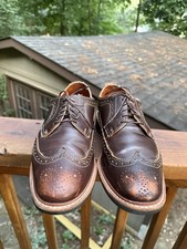 Allen Edmonds Boardwalk Distressed Leather Wingtip Oxford Dress Shoes Dainite