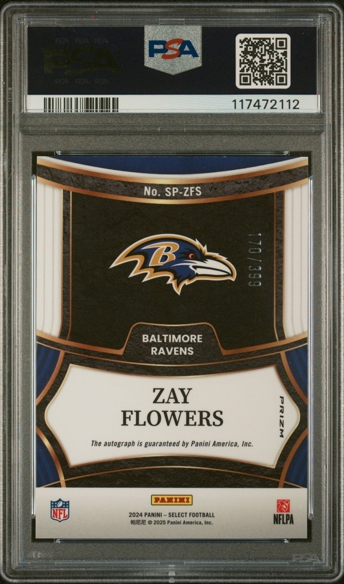 2024 Panini Select - Signatures Zay Flowers #SP-ZFS Silver
